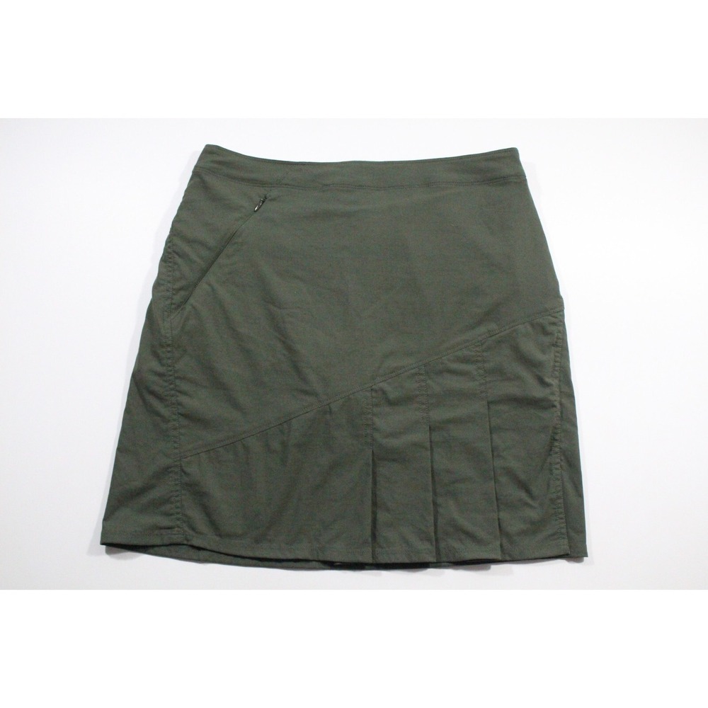 Sahalie Olive Green Zip Dry Nylon Athletic Skort‎ Women's Size 6 Mesh Lining